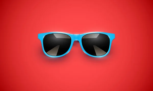 Gafas de sol vectoriales realistas sobre un fondo colorido, vector de mal — Vector de stock