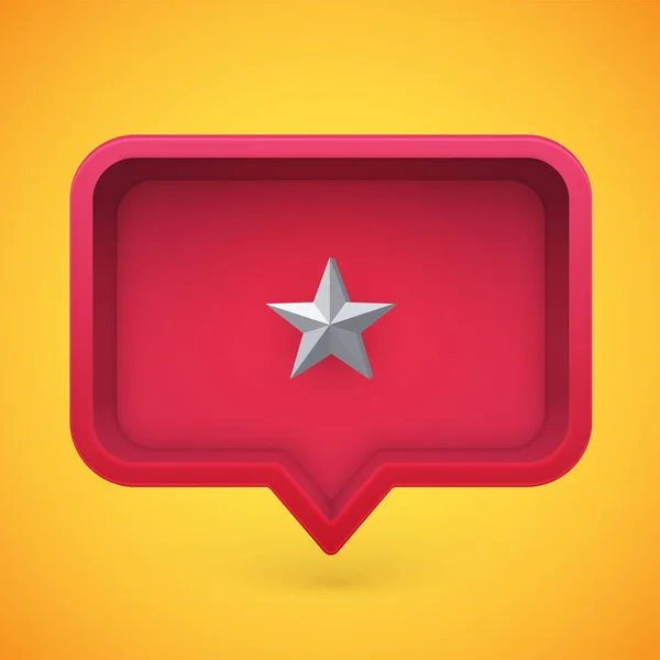 Grey rating star in speech bubble, vector illustration — Stock Vector