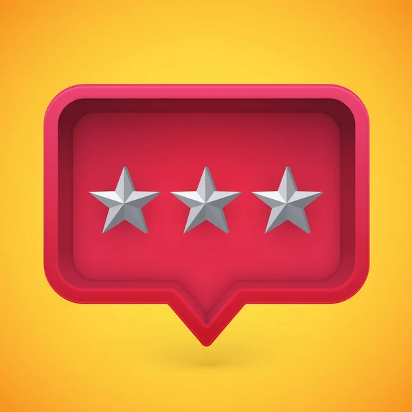 Grey rating stars in speech bubble, vector illustration — Stock Vector