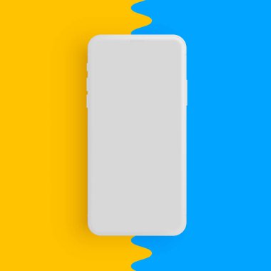 Renkli arka plan, vektör illüstrasyon ile gerçekçi mat gri telefon