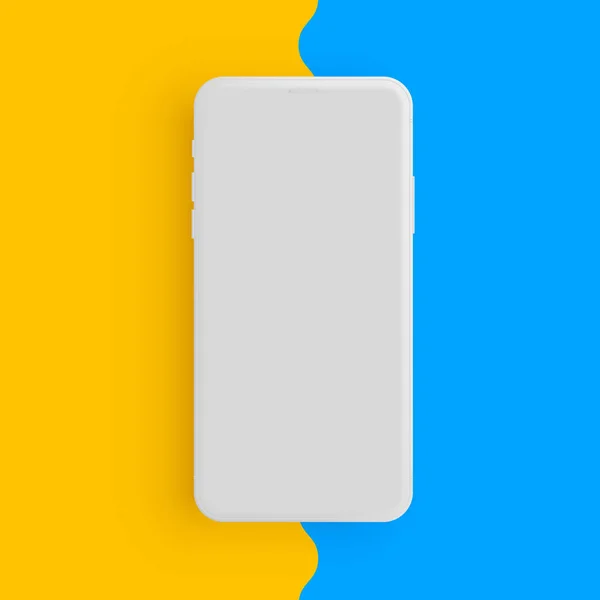 Realistický matný šedý telefon s barevným pozadím, vektorovou ilustrací — Stockový vektor