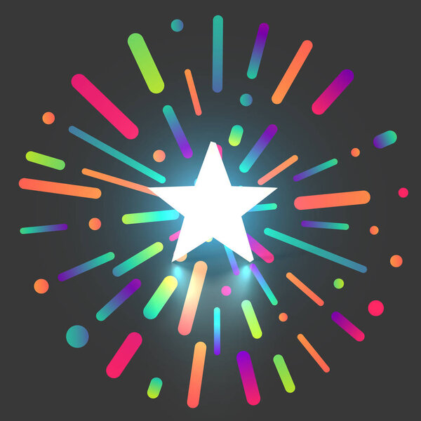 Colorful shiny star rating background, vector illustration