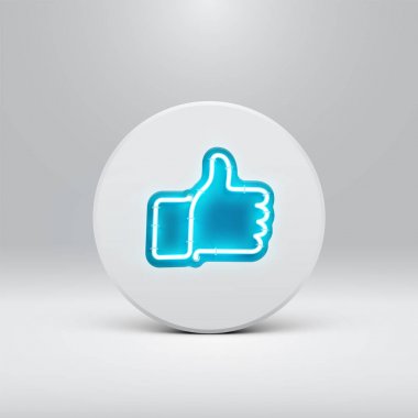 Bir disküzerinde yüksek detaylı neon başparmak, vektör çizimi