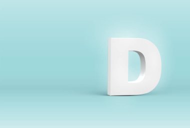 Yüksek detaylı 3d yazı tipi harfi, vektör çizimi