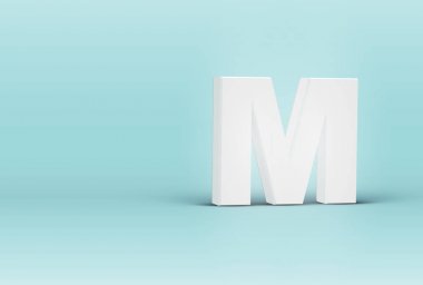 Yüksek detaylı 3d yazı tipi harfi, vektör çizimi