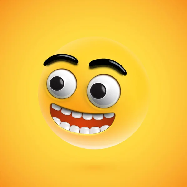 Emoticon feliz altamente detalhado, ilustração vetorial — Vetor de Stock