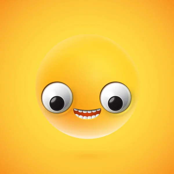 Highly detailed happy emoticon, vector illustration — Stock Vector