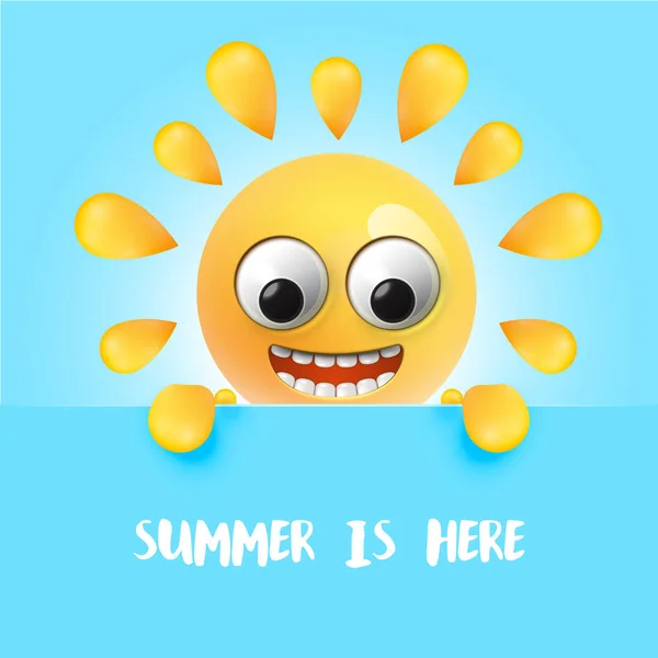Zeer gedetailleerd gelukkig zonnige emoticon, vector illustratie — Stockvector