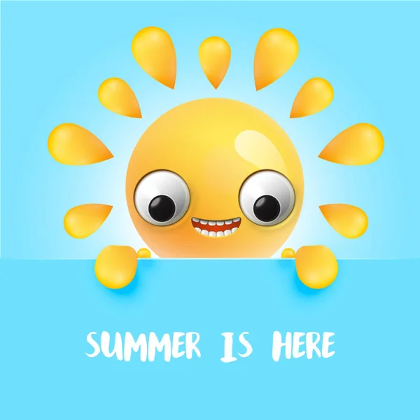 Mycket detaljerade Happy Sunny emoticon, vektor illustration — Stock vektor