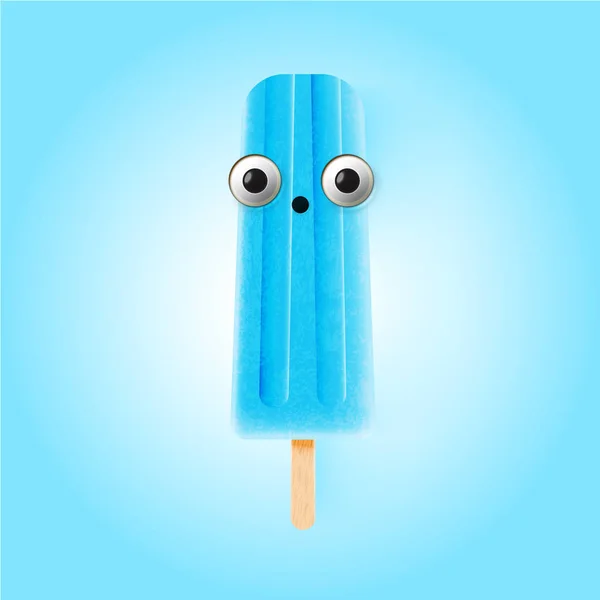 Funny emoticons on realistic icecream illustration, vector illustration — Stock Vector