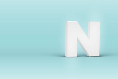 Yüksek detaylı 3d yazı tipi harfi, vektör çizimi