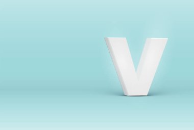 Yüksek detaylı 3d yazı tipi harfi, vektör çizimi