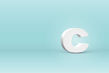 Yüksek detaylı 3d yazı tipi harfi, vektör çizimi