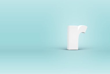 Yüksek detaylı 3d yazı tipi harfi, vektör çizimi