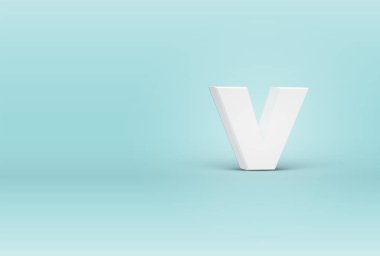 Yüksek detaylı 3d yazı tipi harfi, vektör çizimi