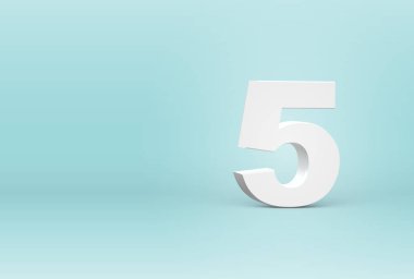 Yüksek detaylı 3b yazı tipi numarası, vektör çizimi