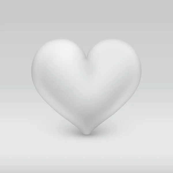 Grijs hoog gedetailleerd hart op grijze achtergrond, vector illustratie — Stockvector