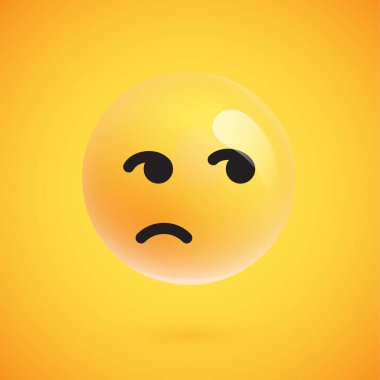 Sarı bir arka plan önünde gerçekçi sarı ifade, vektör illüstrasyon