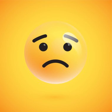 Sarı bir arka plan önünde gerçekçi sarı ifade, vektör illüstrasyon