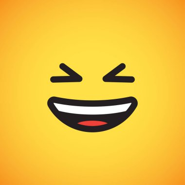 Sarı bir arka plan önünde gerçekçi sarı ifade, vektör illüstrasyon