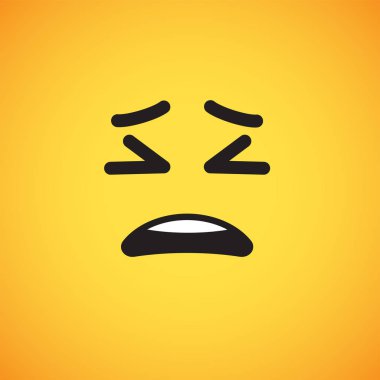 Sarı bir arka plan önünde gerçekçi sarı ifade, vektör illüstrasyon