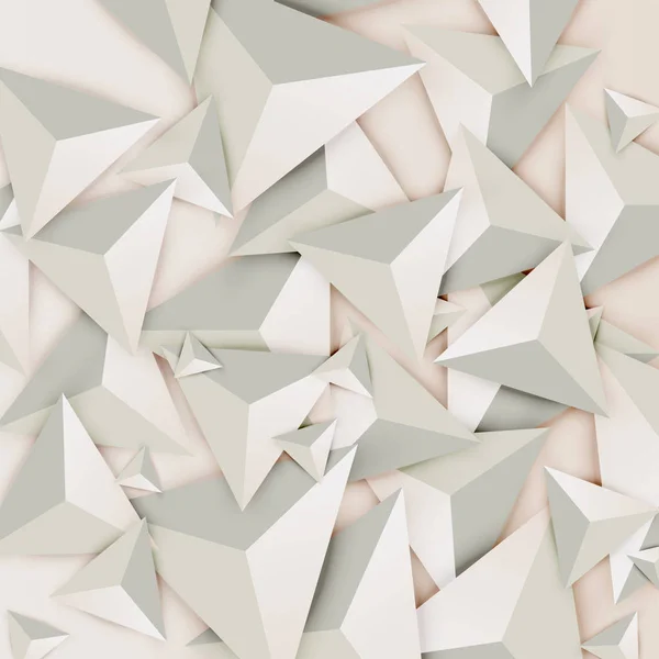 Triângulos 3D abstratos sobre fundo claro, ilustração vetorial — Vetor de Stock