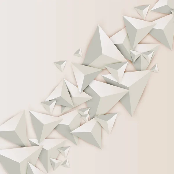 Triangoli astratti 3D su sfondo chiaro, illustrazione vettoriale — Vettoriale Stock