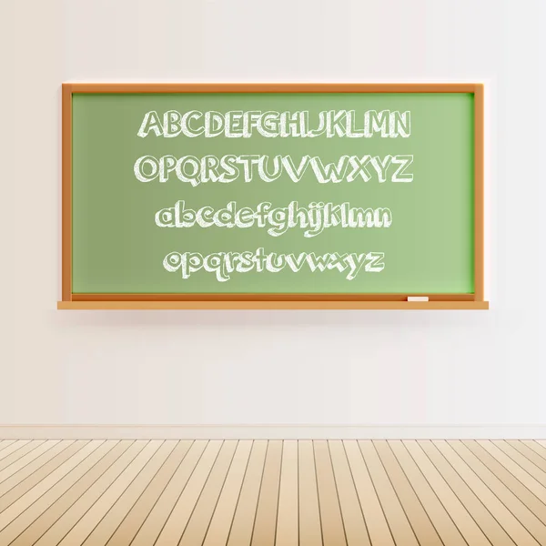 Grüne Tafel Mit Schriftset Vektorillustration — Stockvektor