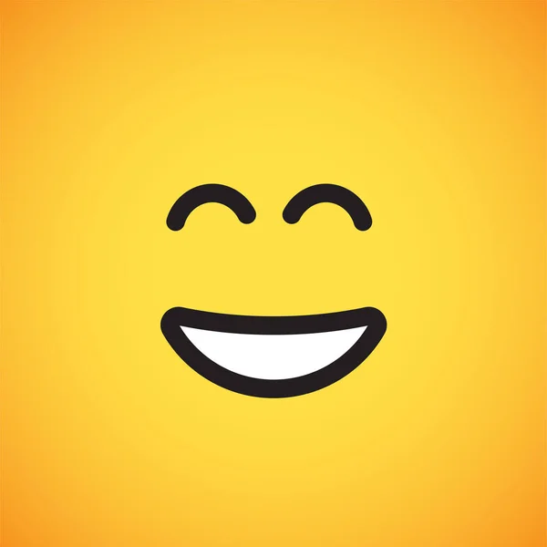 Emoticono amarillo realista frente a un fondo amarillo, ilustración vectorial — Archivo Imágenes Vectoriales