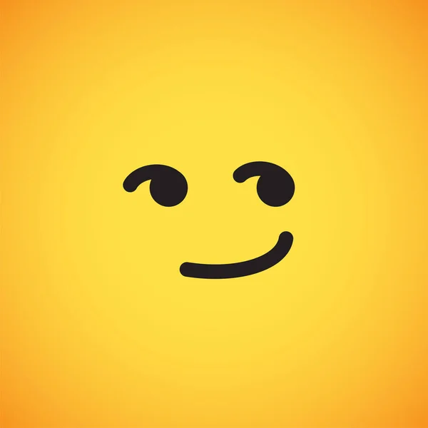 Emoticono amarillo realista frente a un fondo amarillo, ilustración vectorial — Vector de stock