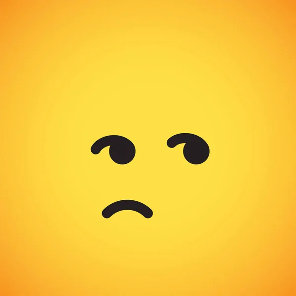 Realistisk gul emoticon foran en gul baggrund, vektorillustration – Stock-vektor