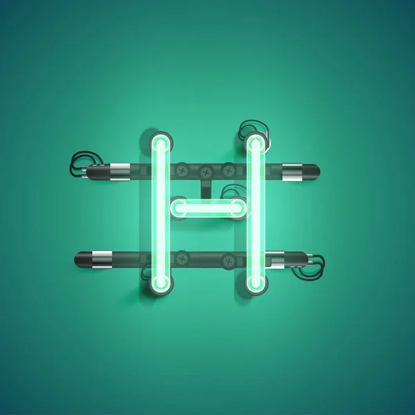 Bir kümeden yüksek ayrıntılı neon karakter, vektör çizimi — Stok Vektör