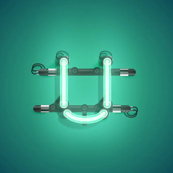 Hög detaljerad neonkaraktär från en uppsättning, vektor illustration — Stock vektor