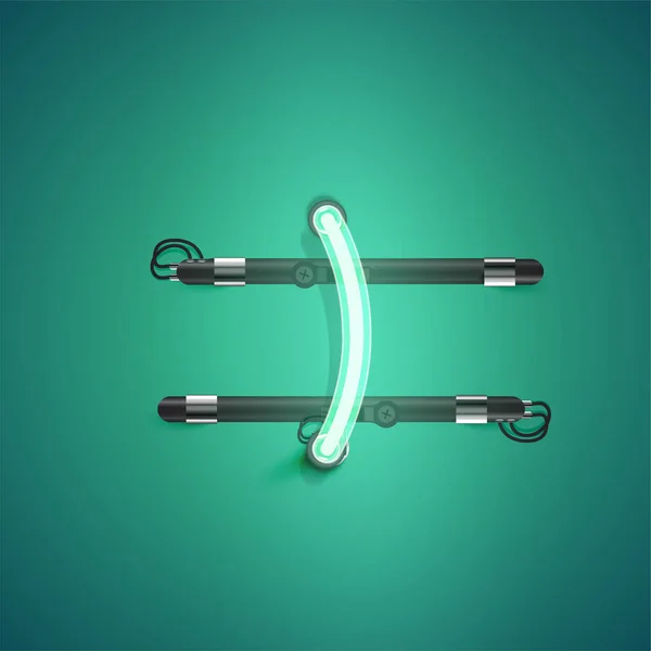 Hoge gedetailleerde Neon karakter uit een set, vector illustratie — Stockvector