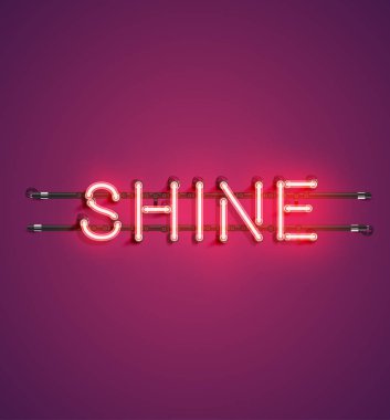 Reklam için Neon gerçekçi kelime, vektör illüstrasyon