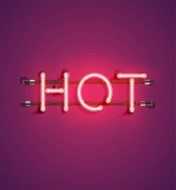 Reklam için Neon gerçekçi kelime, vektör illüstrasyon