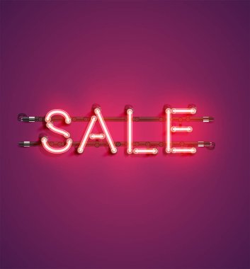 Reklam için Neon gerçekçi kelime, vektör illüstrasyon