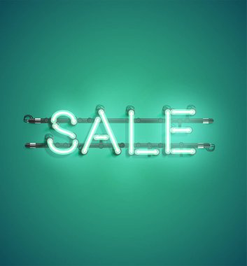 Reklam için Neon gerçekçi kelime, vektör illüstrasyon