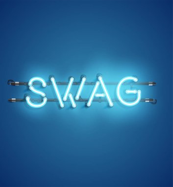 Reklam için Neon gerçekçi kelime, vektör illüstrasyon