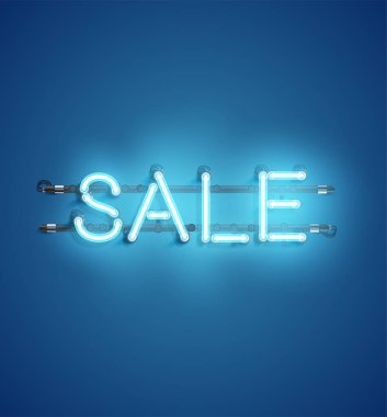 Reklam için Neon gerçekçi kelime, vektör illüstrasyon