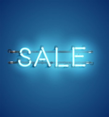 Reklam için Neon gerçekçi kelime, vektör illüstrasyon