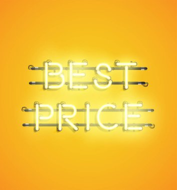 Reklam için Neon gerçekçi kelime, vektör illüstrasyon