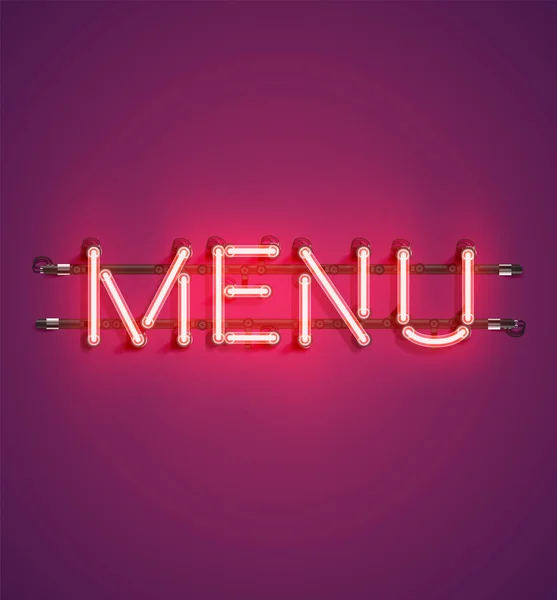 Neon realistiska ord för reklam, vektor illustration — Stock vektor