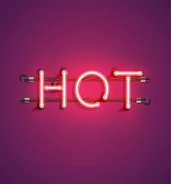 Neon realistische woord voor reclame, vector illustratie — Stockvector