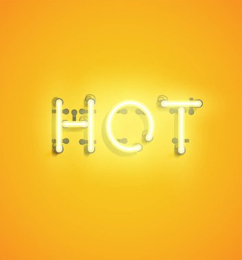 Reklam için Neon gerçekçi kelime, vektör illüstrasyon