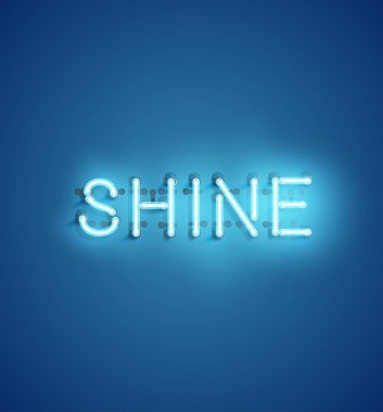 Reklam için Neon gerçekçi kelime, vektör illüstrasyon