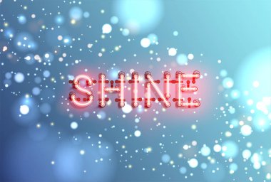 Reklam için Neon gerçekçi kelime, vektör illüstrasyon