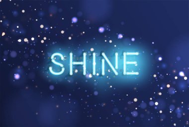Reklam için Neon gerçekçi kelime, vektör illüstrasyon