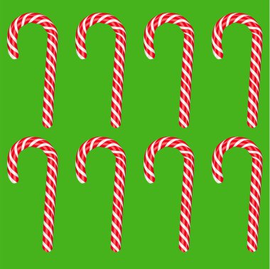 Yüksek detaylı kırmızı şeker bastonu, vektör çizimi