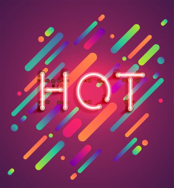 Renkli arka plan, vektör illustartion ile reklam için Neon kelime